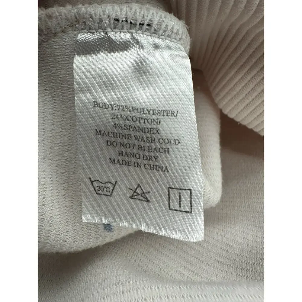 Noli Yoga Noto Ribbed pullover Sweatshirt Size S cream/blush